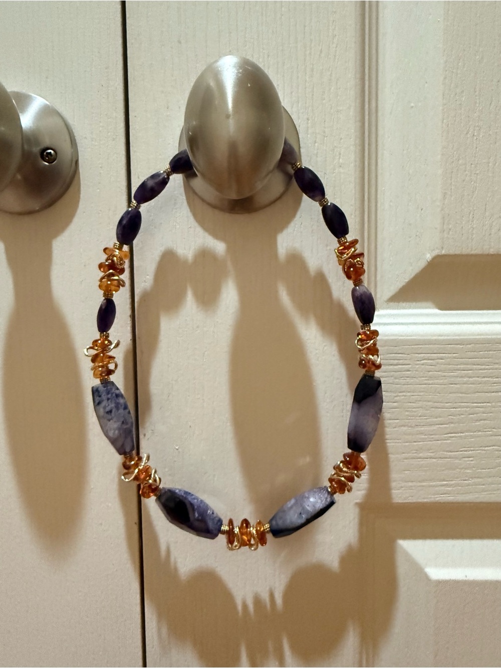 Amethyst and Carnelian Beaded Necklace & Bracelet Set